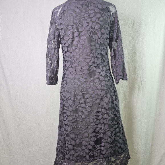 Garnet Hill Boheme Easy Gray Lace Dress SZ 4 Wedding Party Formal - Picture 5 of 12